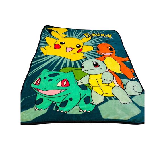 Pokemon Pikachu Character Fleece Throw Blanket 39 x 51 Nintendo Kids Gaming - Picture 2 of 14